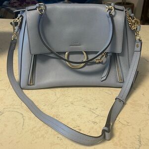 CHLOE Calfskin Medium Faye Day Shoulder Bag 🩵